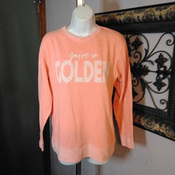 L.A.T Apparel Women's Orange Sweatshirt Sz S- " You're so Golden" Logo - Picture 1 of 10